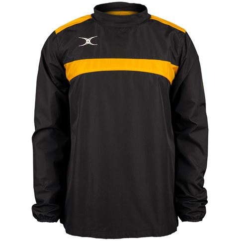Gilbert Teamwear Photon Warm Up Top Black/Gold Kids - Front Gilbert Teamwear Photon Warm Up Top Black/Gold Kids - Front