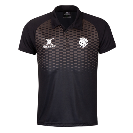 Barbarians Mens Solar Polo - Black - Front Barbarians Mens Solar Polo - Black - Front
