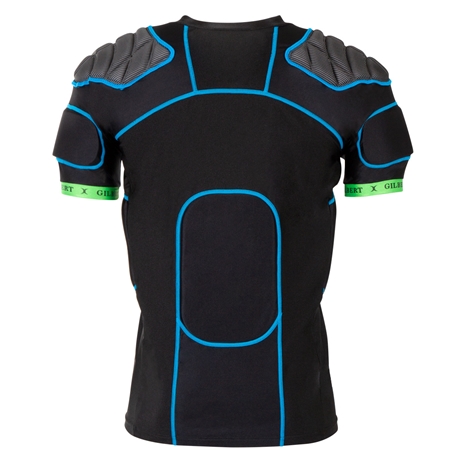 Gilbert Adults XP500 Rugby Shoulder Pads - Black - Back