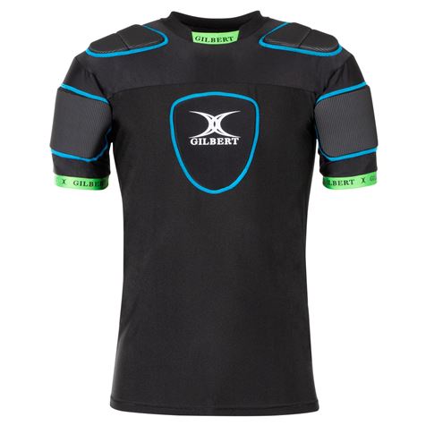 Gilbert Adults XP100 Rugby Shoulder Pads - Black - Front Gilbert Adults XP100 Rugby Shoulder Pads - Black - Front