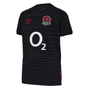 England Kids Alternate Rugby Shirt - Short Sleeve Black 2023 - F
