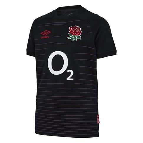 England Kids Alternate Rugby Shirt - Short Sleeve Black 2023 - F England Kids Alternate Rugby Shirt - Short Sleeve Black 2023 - F