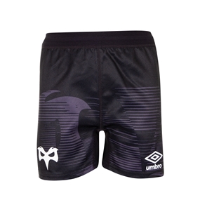 Ospreys Mens Home Rugby Shorts - Black 2023 - Front