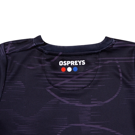 Ospreys Baby Home Rugby Kit - Black 2023 - Back of Neck
