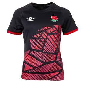 England Womens 7 Alternate Rugby Shirt - Short Sleeve Black 2023