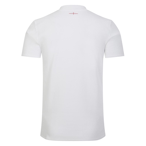 England Mens Polo - Brilliant White 2024 - Back England Mens Polo - Brilliant White 2024 - Back