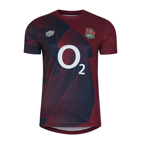 England Kids Rugby Training Shirt - Short Sleeve Red 2024 - Fron