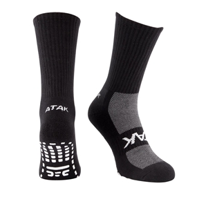 Atak Shox Non Slip Mid Leg Socks Black - Front