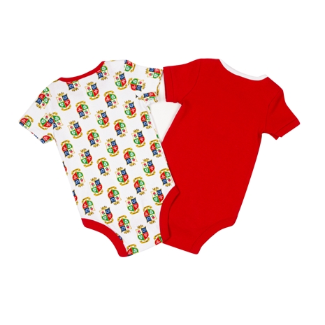 Brecrest Baby British & Irish Lions Twin Pack of Bodysuits - Red