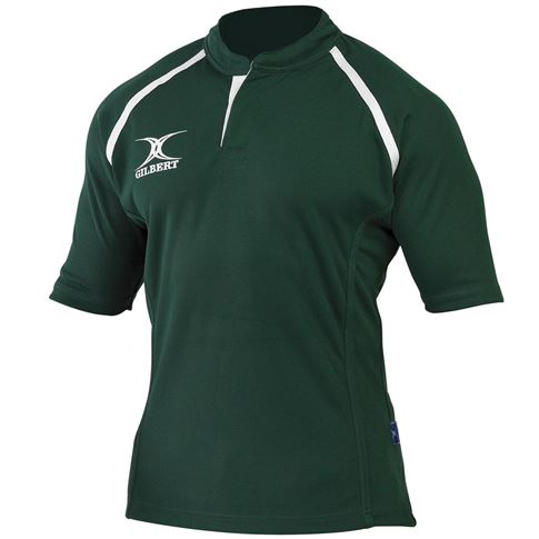 Gilbert Teamwear Xact Plain Match Shirt Green - Front Gilbert Teamwear Xact Plain Match Shirt Green - Front