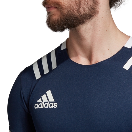 adidas 3S Rugby Match Shirt Navy - Detail 3