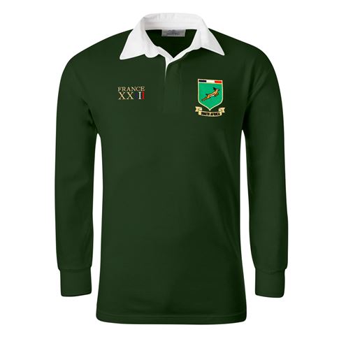South Africa Mens World Cup Classic Rugby Shirt - Bottle - Front South Africa Mens World Cup Classic Rugby Shirt - Bottle - Front