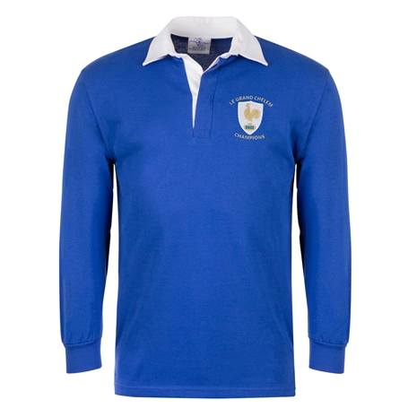 France Mens 6 Nations Grand Slam Winners 2022 Rugby Shirt - Fron