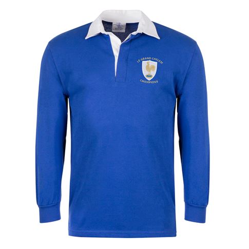 France Mens 6 Nations Grand Slam Winners 2022 Rugby Shirt - Fron France Mens 6 Nations Grand Slam Winners 2022 Rugby Shirt - Fron
