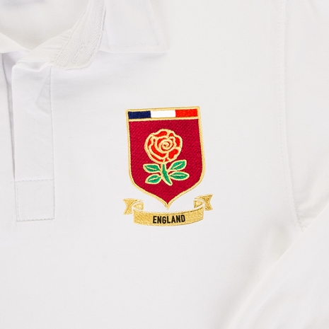 England Mens World Cup Classic Rugby Shirt - Long Sleeve White -