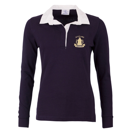 Scotland Womens Calcutta 1879 Classic Rugby Shirt - Navy - Front