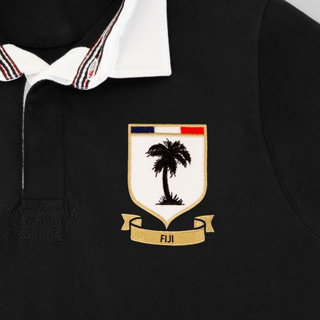 Fiji Mens World Cup Heavyweight Rugby Shirt - Long Sleeve Black  Fiji Mens World Cup Heavyweight Rugby Shirt - Long Sleeve Black