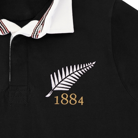 New Zealand Mens Rugby Origins Heavyweight Rugby Shirt - Black -