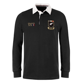 New Zealand Mens World Cup Heavyweight Rugby Shirt - Black - Fro