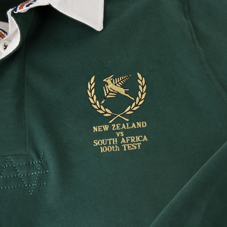 Mens South Africa 100th Test Vintage Rugby Shirt - Bottle - Badg