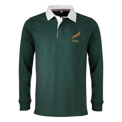 Mens South Africa 1921 Vintage Rugby Shirt - Bottle - Front Mens South Africa 1921 Vintage Rugby Shirt - Bottle - Front