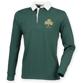 Mens Ireland 1875 Heavyweight Rugby Shirt - Long Sleeved - Front