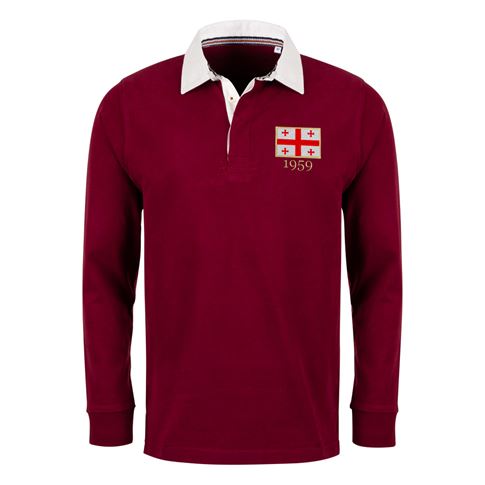 Georgia Mens Rugby Origins 1959 Heavyweight Shirt - Burgundy - F Georgia Mens Rugby Origins 1959 Heavyweight Shirt - Burgundy - F