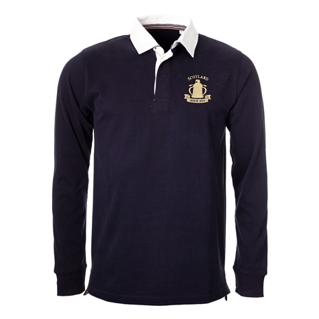Scotland Mens Calcutta 1879 Heavyweight Rugby Shirt - Navy - Fro