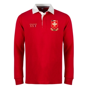 Wales Mens World Cup Heavyweight Rugby Shirt - Long Sleeve Red -