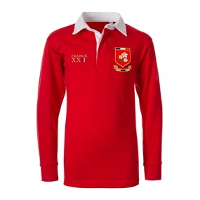 Japan Kids World Cup Classic Rugby Shirt - Long Sleeve Red - Fro