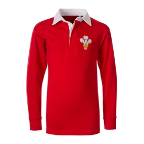 Front Row Wales Classic Rugby Shirt L/S Kids - Front