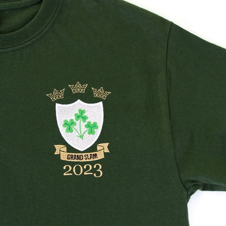 Ireland Kids Grand Slam 2023 Classic T-Shirt - Bottle Green - Ba