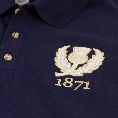 Scotland 1871 Cotton Polo Navy - Badge