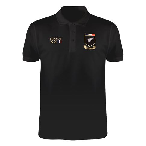 New Zealand Mens World Cup Classic Polo Shirt - Black - Front New Zealand Mens World Cup Classic Polo Shirt - Black - Front