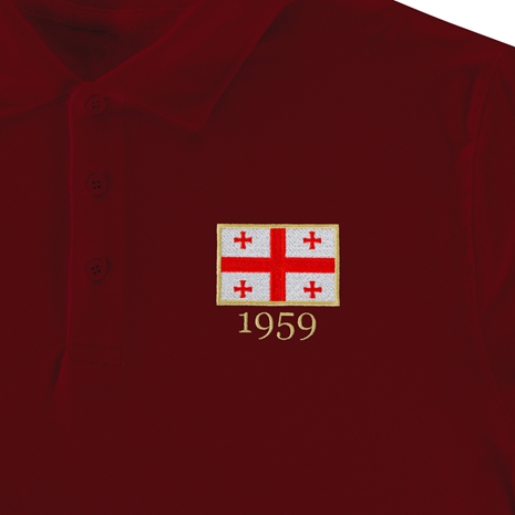 Georgia Mens Rugby Origins 1959 Polo Shirt - Burgundy - Georgia  Georgia Mens Rugby Origins 1959 Polo Shirt - Burgundy - Georgia