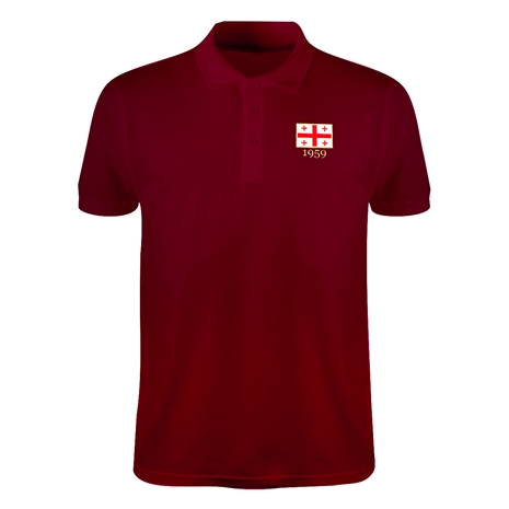 Georgia Mens Rugby Origins 1959 Polo Shirt - Burgundy - Front Georgia Mens Rugby Origins 1959 Polo Shirt - Burgundy - Front