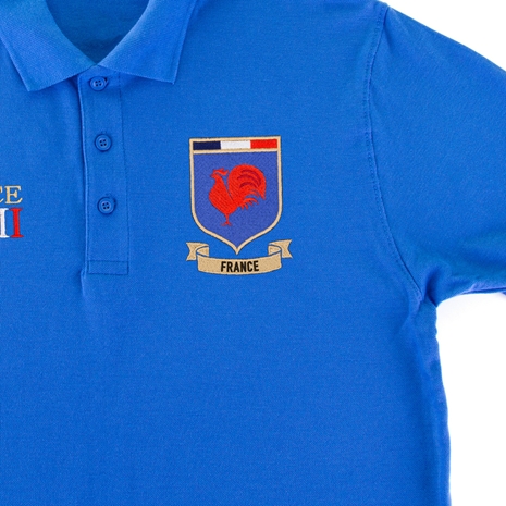 France Mens World Cup Classic Polo Shirt - Royal - Badge France Mens World Cup Classic Polo Shirt - Royal - Badge