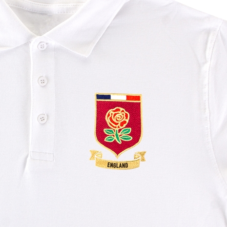 England Mens World Cup Classic Polo Shirt - White - Badge