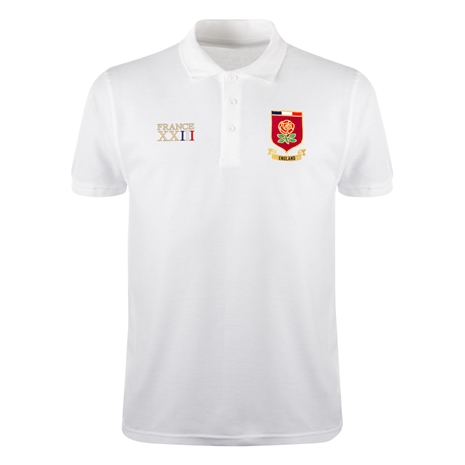 England Mens World Cup Classic Polo Shirt - White - Front