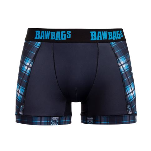 Bawbags Glasgow Warriors Mens Tartan Cool de Sacs Boxers - Black Bawbags Glasgow Warriors Mens Tartan Cool de Sacs Boxers - Black