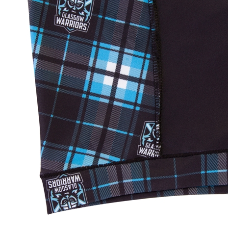 Bawbags Glasgow Warriors Mens Tartan Cool de Sacs Boxers - Black