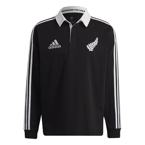 All Blacks Mens Heritage Polo - Long Sleeve Black 2023 - Front