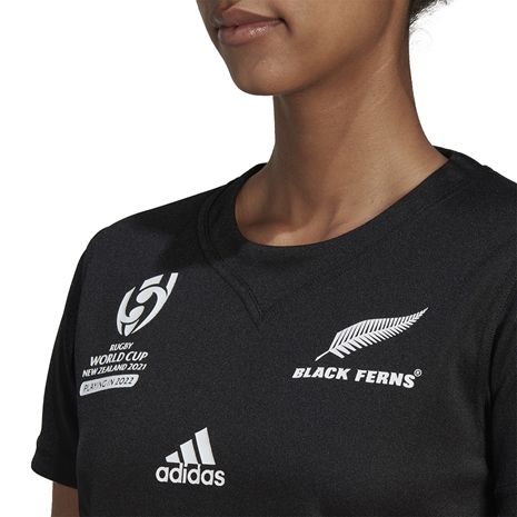 New Zealand Womens Black Ferns Rugby Shirt - Black Short Sleeve 