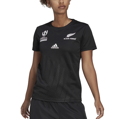 New Zealand Womens Black Ferns Rugby Shirt - Black Short Sleeve 