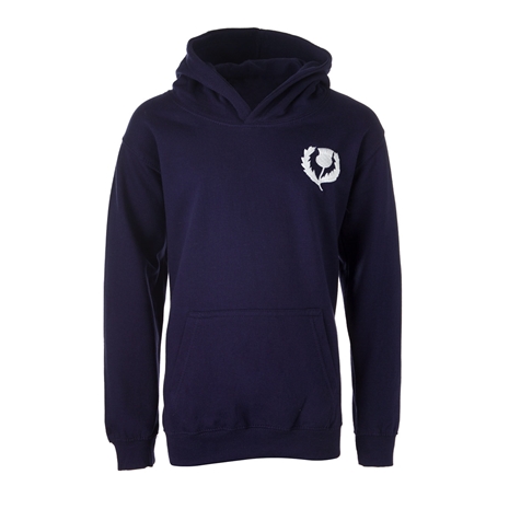 Scotland Classic Polycotton Hoodie Oxford Navy Kids - Front Scotland Classic Polycotton Hoodie Oxford Navy Kids - Front