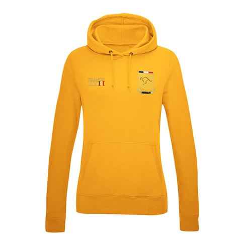 Australia Womens World Cup Classic Hoodie - Gold - Front Australia Womens World Cup Classic Hoodie - Gold - Front
