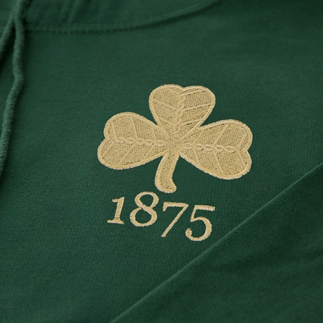 Mens Ireland 1875 Pullover Hoodie - Bottle Green - Badge