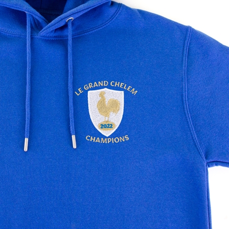 France Mens 6 Nations Grand Slam Winners 2022 Hoodie - Badge