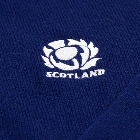 Mens Scotland Lambswool Crew Neck Sweater - Navy - Detail 1