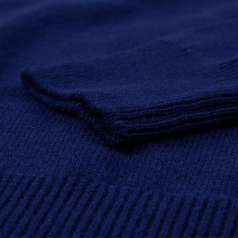 Mens Scotland Lambswool Crew Neck Sweater - Navy - Detail 3